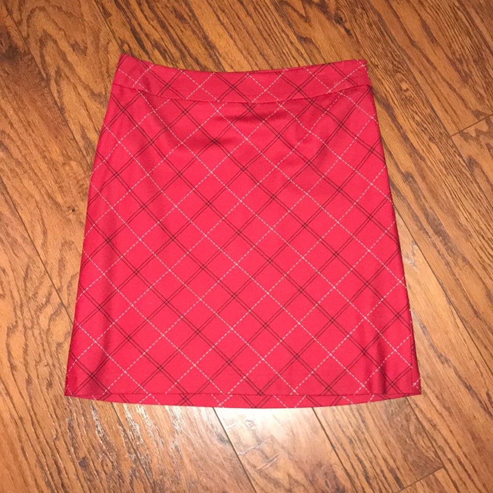 🏷🛍A-line side zip skirt with plaid pattern
